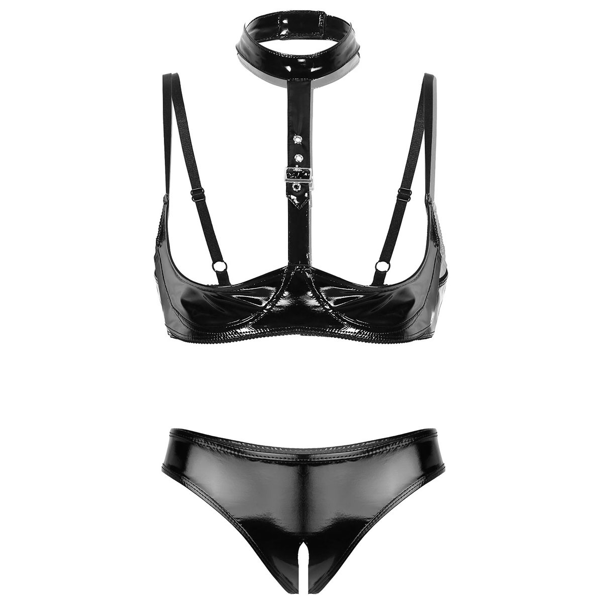 Bralette Triangle Set - Женский комплект нижнего белья из лакированной
