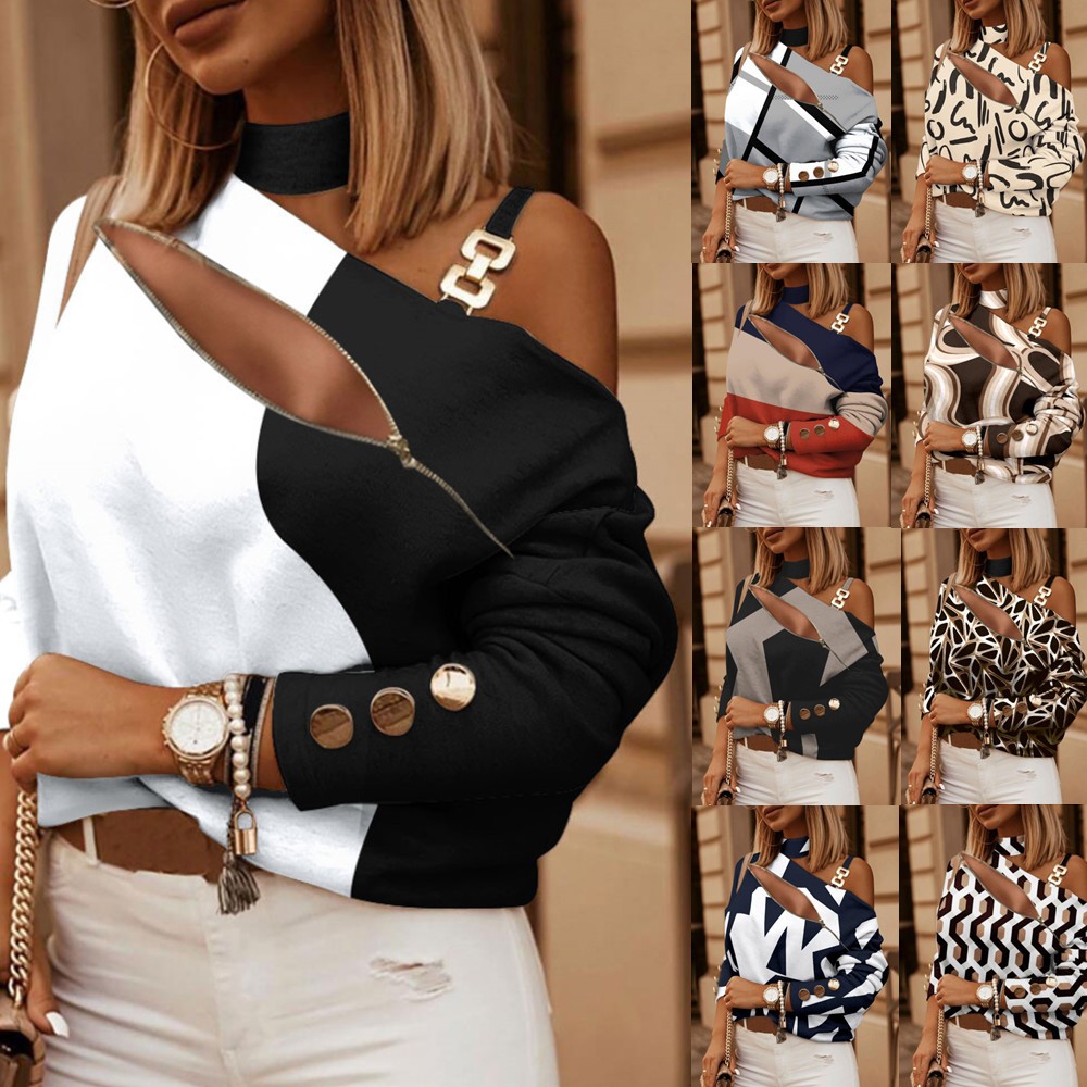Blouse Off Shoulder - Женская блузка с открытыми плечами, с