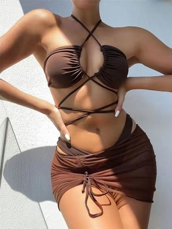 Женский раздельный купальник с – обзор и цена Swimsuit Bikini Ruched